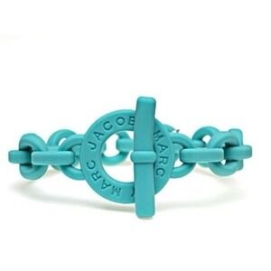 Marc By Marc Jacobs Aqua Lagoon Turnlock Rubber Stretch Bracelet NEW
